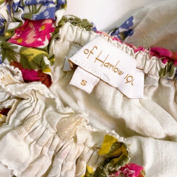 House Of Harlow 1960 Helena Ivory Floral Ruffle Top, Size Small - Picture 5 of 6